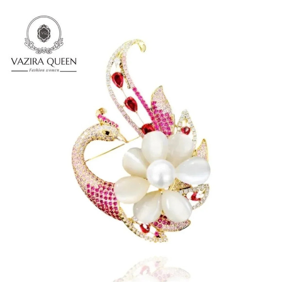 VQ Phoenix Peacock Brooch - Picture 1 of 4